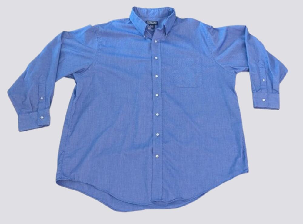 Lands' End Blue Dress Shirt - Size 18.5-34 - Perfect Fit
